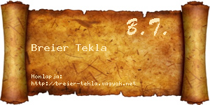 Breier Tekla névjegykártya
